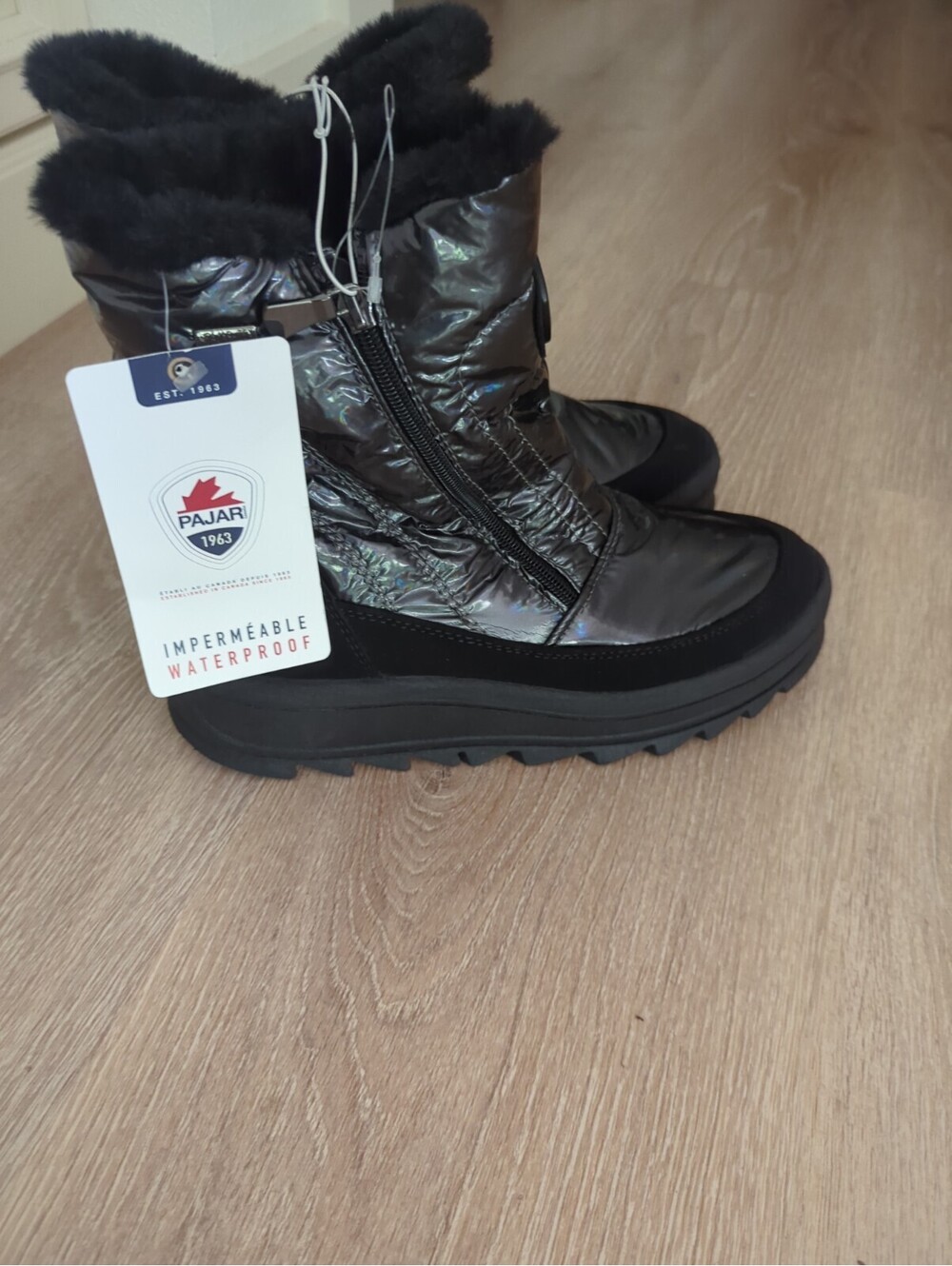 Pajar Canada "Tanita" Side Zip Wedge Ankle Boots Sbow Shoes Waterproof Sz 11